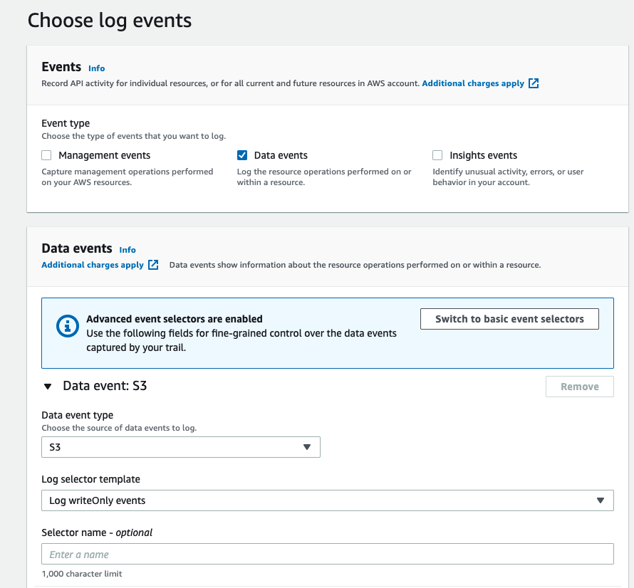 Choose log events